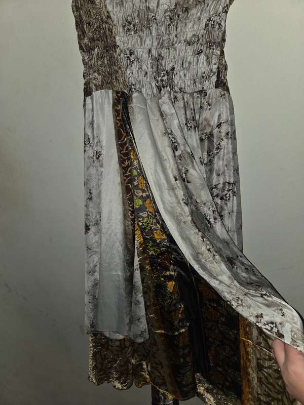 100% Silk Strapless Dress - Layered dress - Beautiful!!! - Size M