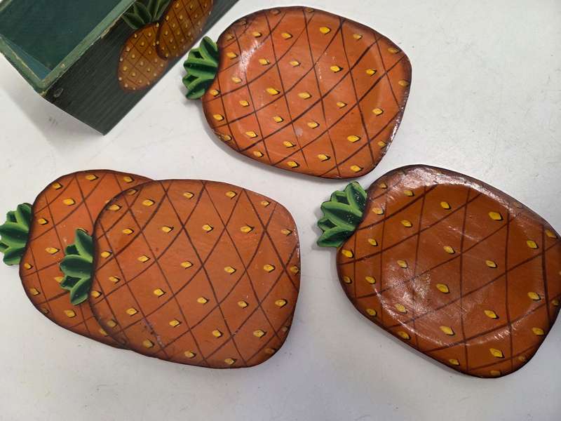 Vintage Pineapple shaped coasters