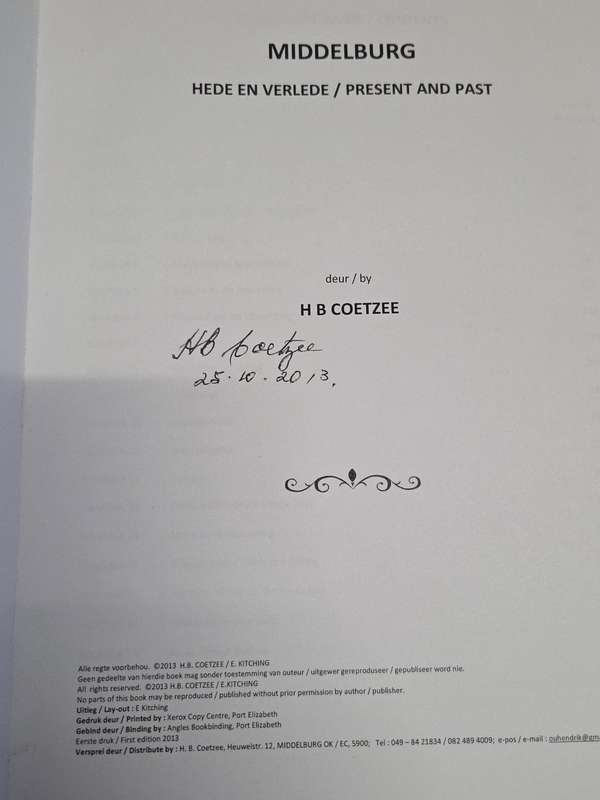 Middelburg - Ooskaap - Hede en Verlede - H.B. Coetzee