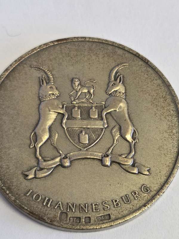1966 Johannesburg 80th Anniversary Tribute to Pioneers Medal - Sterling Silver