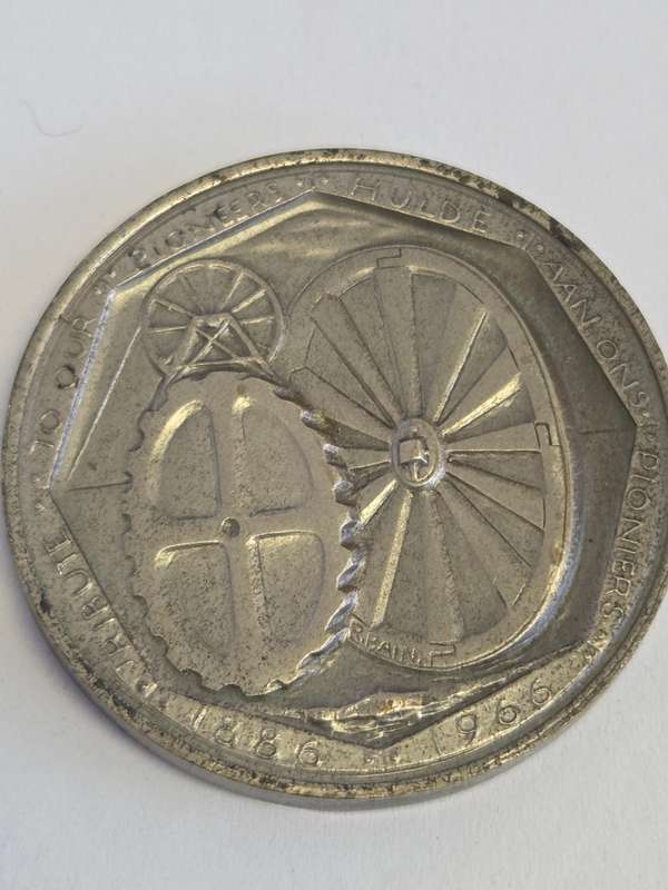 1966 Johannesburg 80th Anniversary Tribute to Pioneers Medal - Sterling Silver