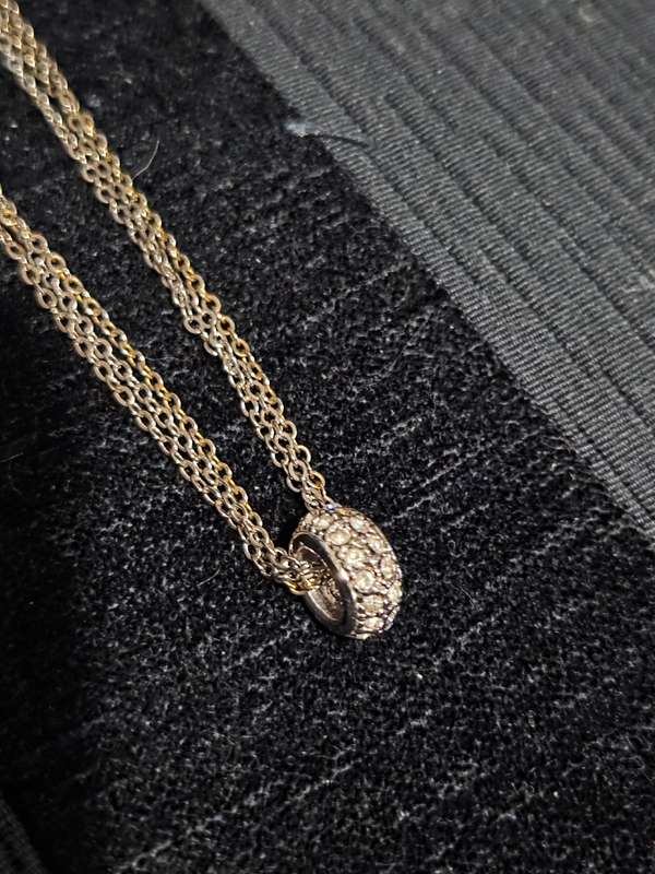 18K Rolled Gold Plated necklace and pendant - white gold