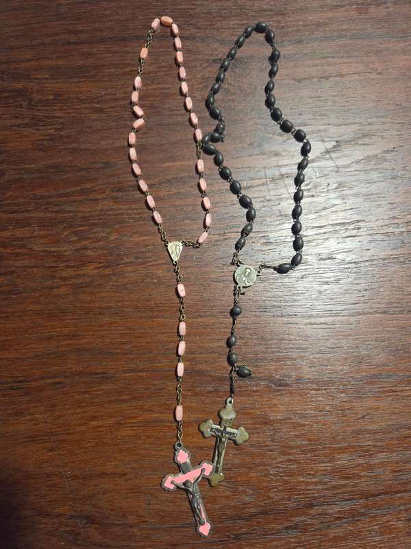 2 x Vintage Rosary Necklaces