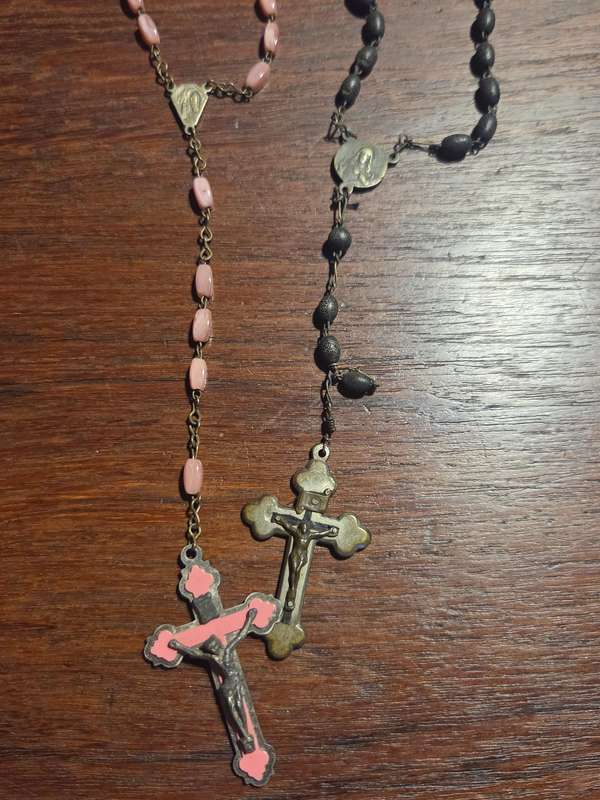 2 x Vintage Rosary Necklaces