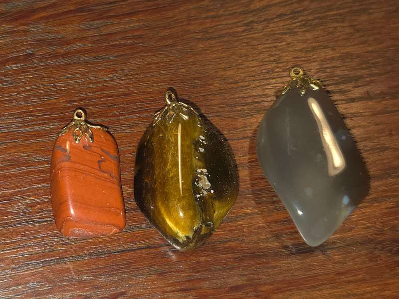 3 x Pendants - Semi Precious stones