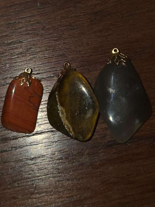3 x Pendants - Semi Precious stones