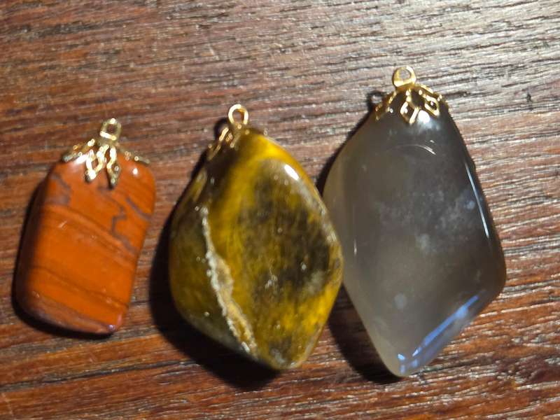 3 x Pendants - Semi Precious stones