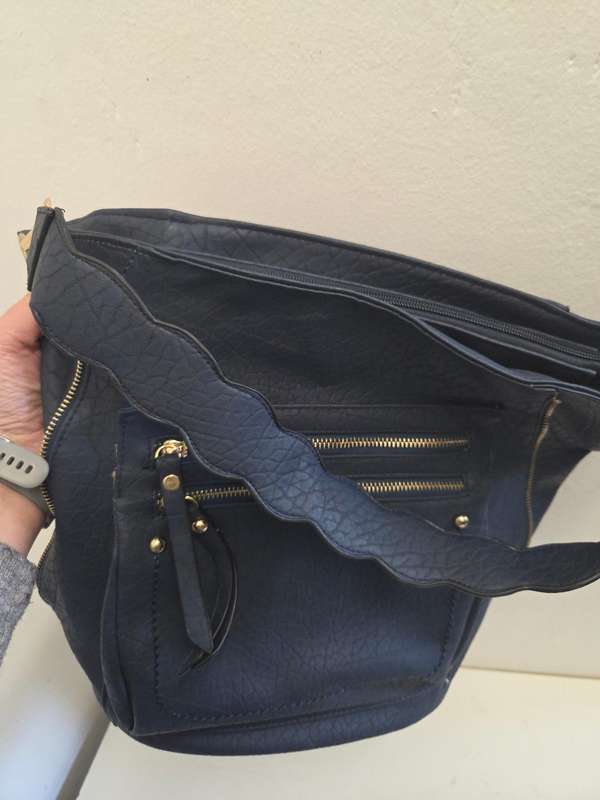 Navy Miladys Handbag with 2 shoulder straps