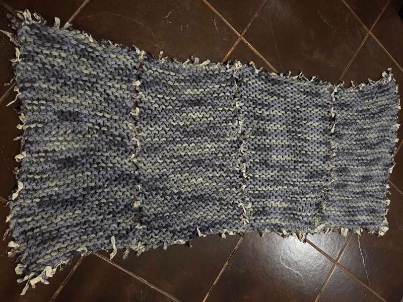 Chunky Knit Blanket / Throw in shades of Grey Size - 1.7m x 0.85m