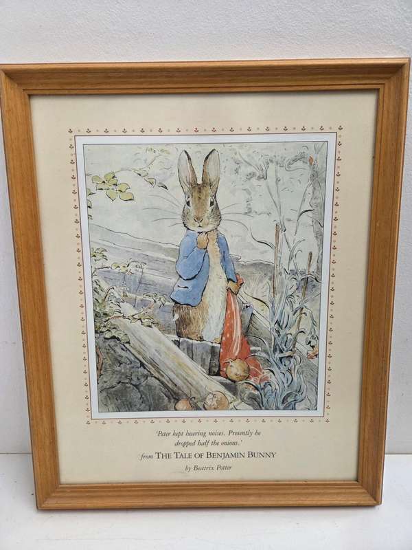 Large Framed Print - The Tale of Benjamin Bunny - Beatrix Potter Perfect - Size - 55cm x 46cm