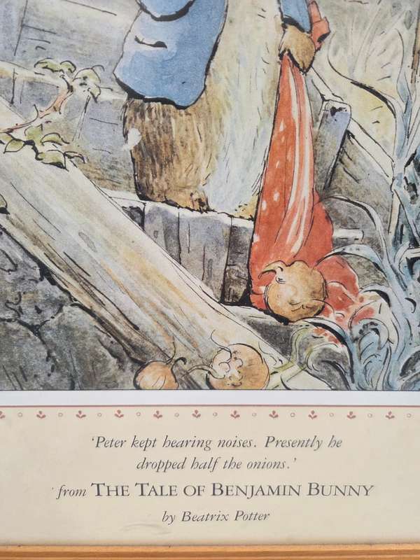 Large Framed Print - The Tale of Benjamin Bunny - Beatrix Potter Perfect - Size - 55cm x 46cm