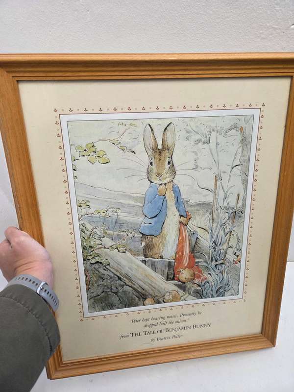 Large Framed Print - The Tale of Benjamin Bunny - Beatrix Potter Perfect - Size - 55cm x 46cm