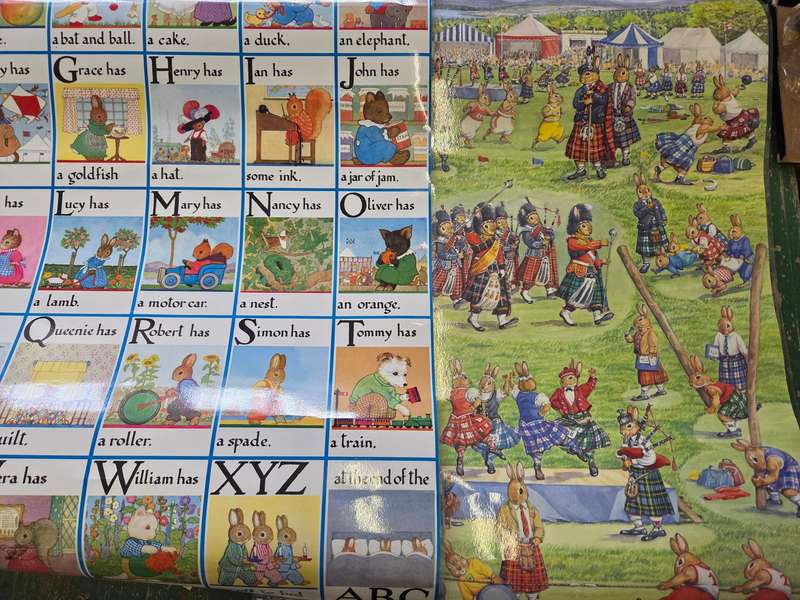 2 x Large posters - ABC and bunnies Perfect classroom or baby room - laminated