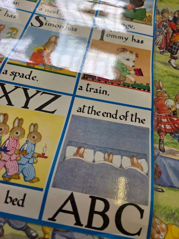 2 x Large posters - ABC and bunnies Perfect classroom or baby room - laminated