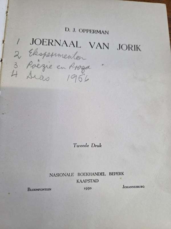 D.J. Opperman - Joernaal van Jorik - 1950
