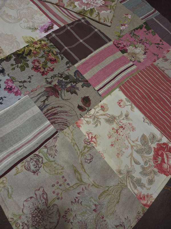 2 x Beautiful Patchwork blankets with fleecy inside - 1m x 1m each