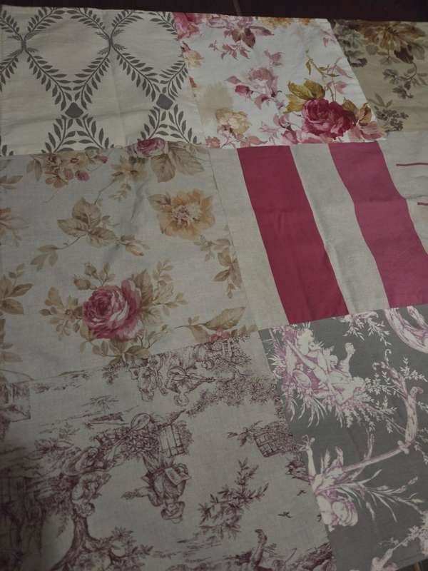 2 x Beautiful Patchwork blankets with fleecy inside - 1m x 1m each
