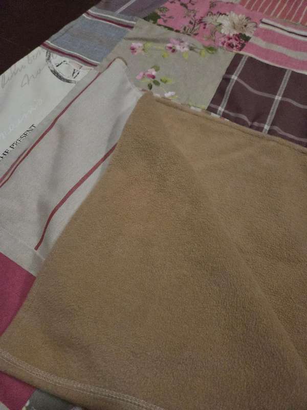 2 x Beautiful Patchwork blankets with fleecy inside - 1m x 1m each