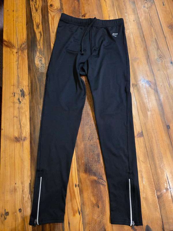 Black Fitness Pants with zips - Size S