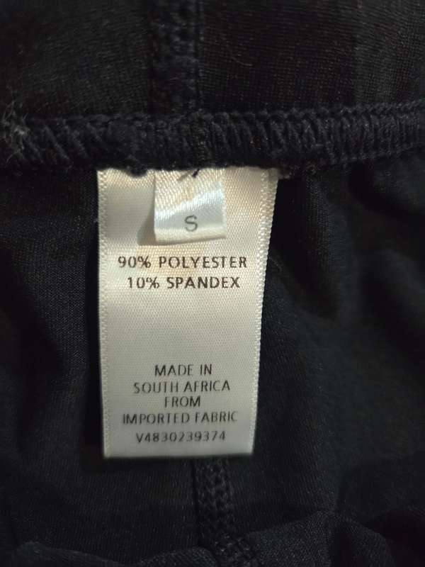 Black Fitness Pants with zips - Size S