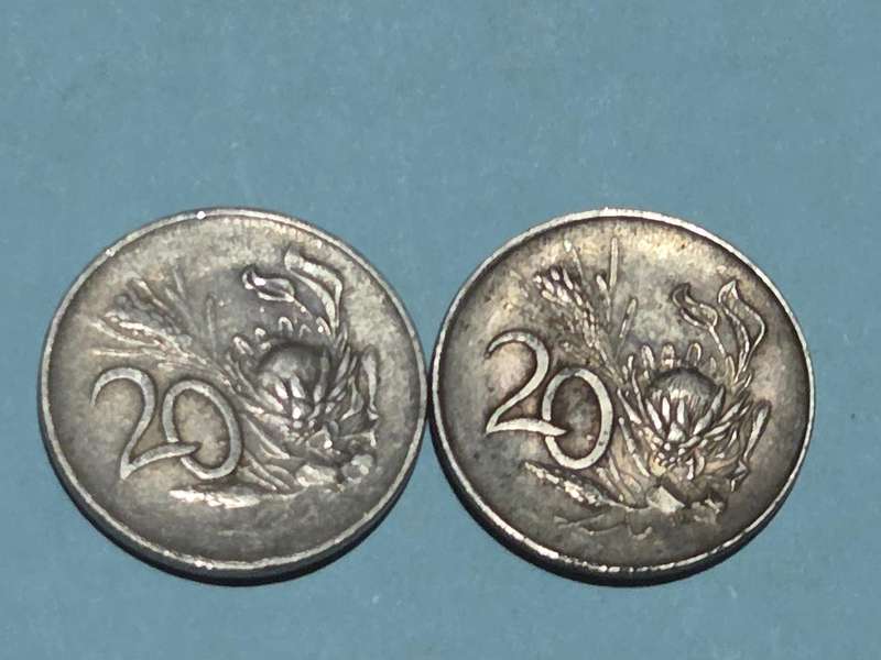 2x 1965 20c coins - Vintage Coins