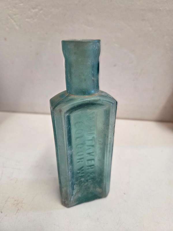 Vintage Glass Bottle - Whitaker & Co. - England - Height - 15cm