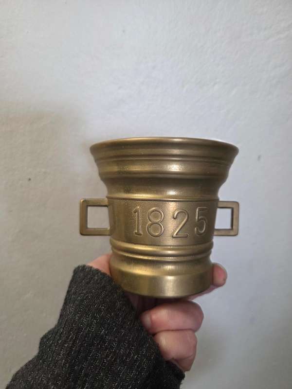 Antique Pharmacy Solid Brass Mortar - 1825 - No pestle