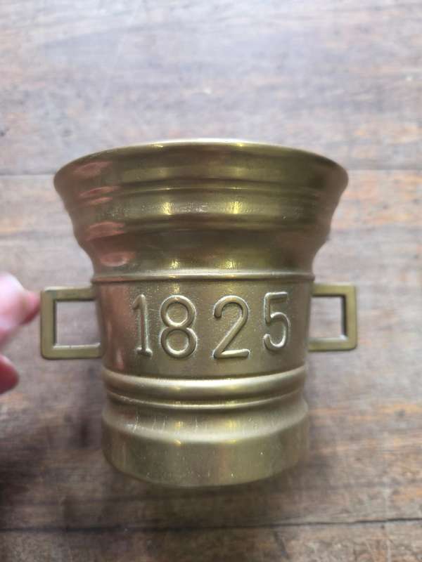 Antique Pharmacy Solid Brass Mortar - 1825 - No pestle