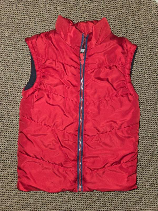 Red and Navy Puffer Vest - Age 5-6 Years
