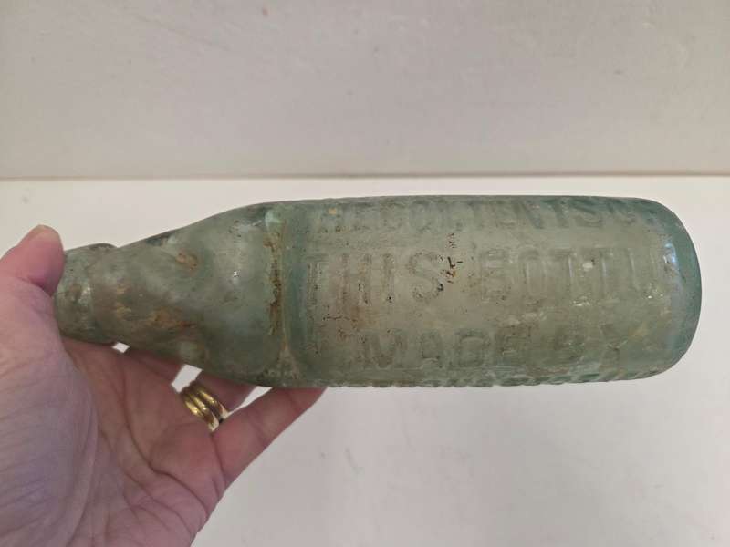Vintage Glass Bottle with marble - Height - 22cm