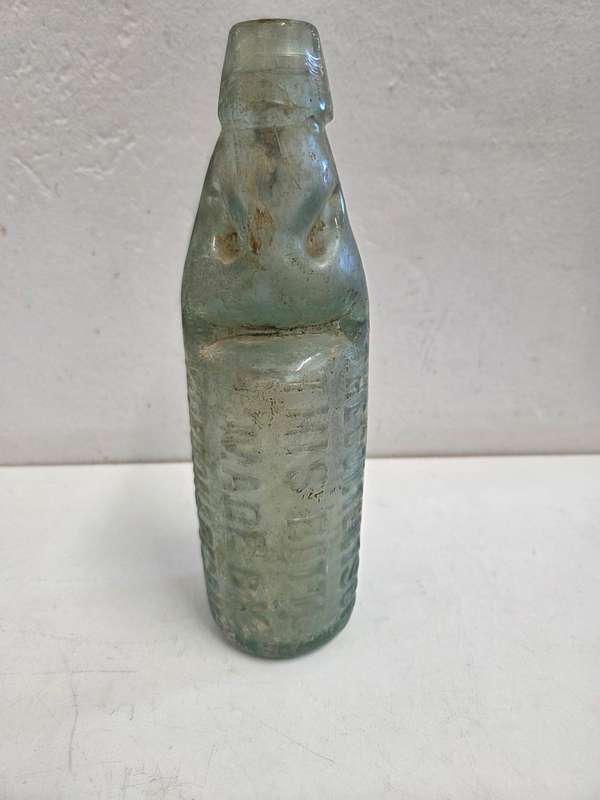 Vintage Glass Bottle with marble - Height - 22cm