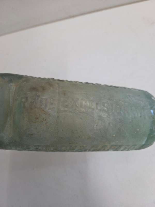 Vintage Glass Bottle with marble - Height - 22cm