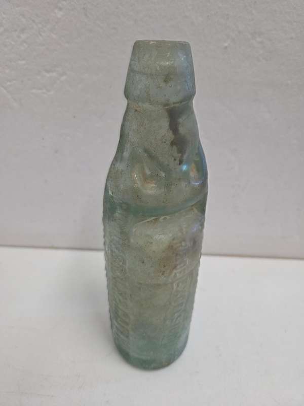 Vintage Glass Bottle with marble - Height - 22cm