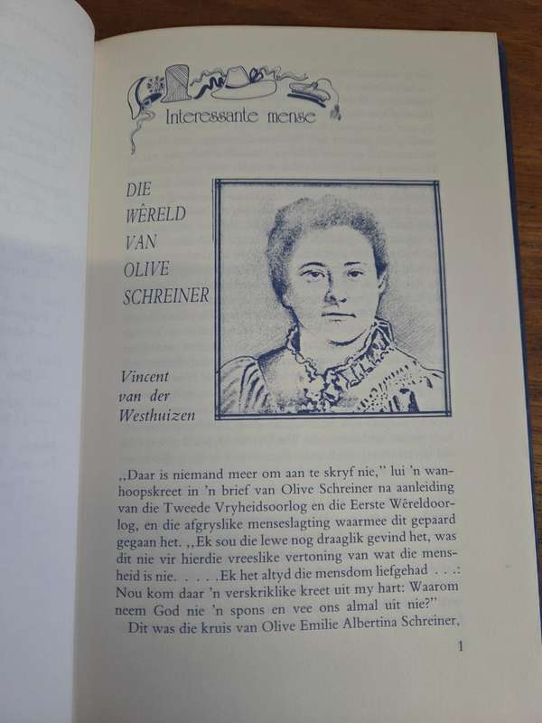 Vrou - Haar eie wereld - Artikel oor Olive Schreiner - en vele meer