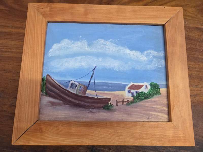 2 x Beach Themed framed painting - Size - 34cm x 29cm each