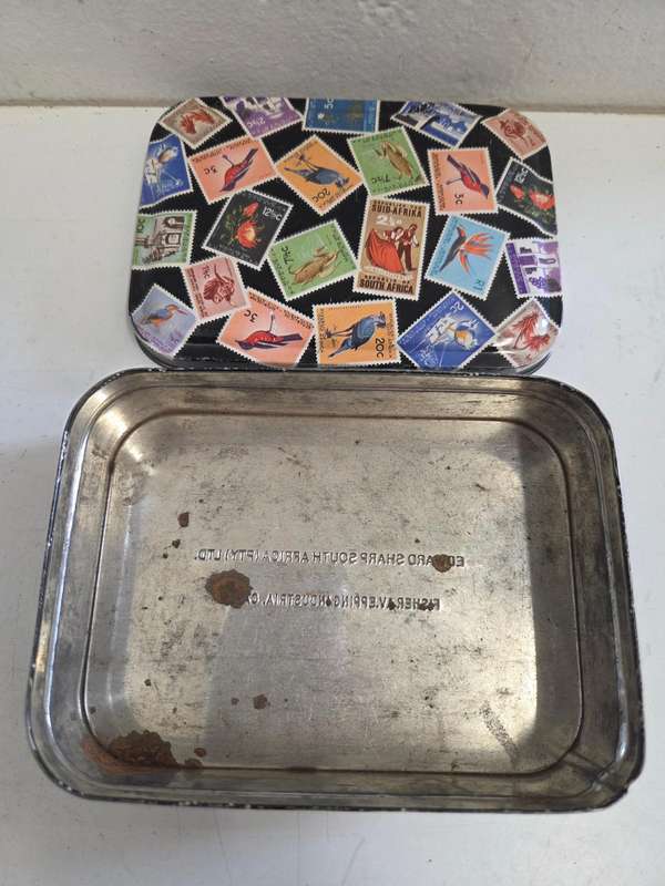 Vintage Edward Sharp Tin with Stamps detail - 14cm x 10cm
