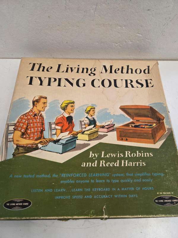 Vintage - The Living Method Typing Course by Lewis Robins and Reed Harris - 4 LP set