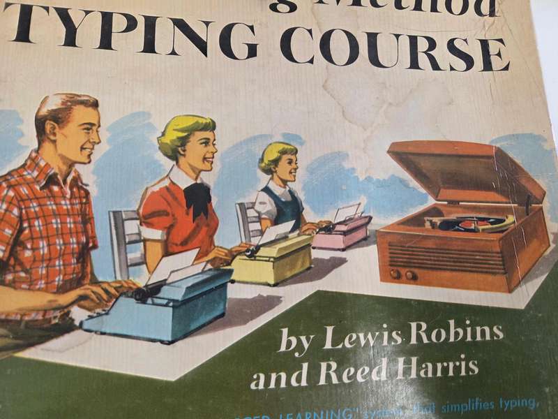 Vintage - The Living Method Typing Course by Lewis Robins and Reed Harris - 4 LP set