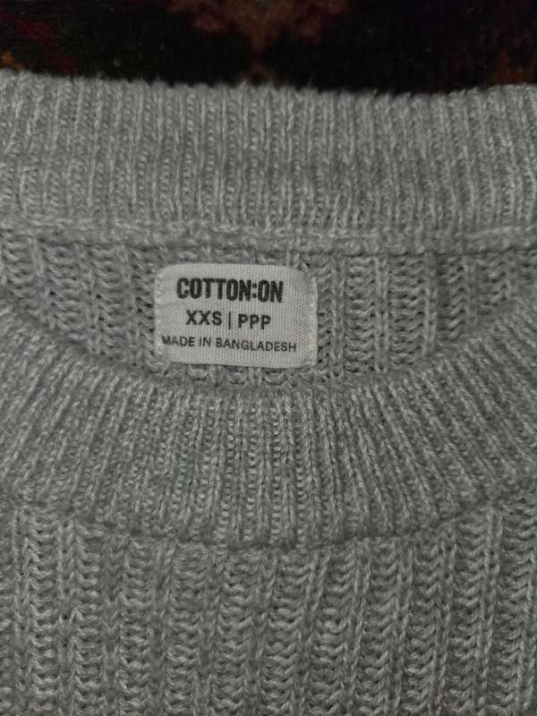 Grey Oversized Knitwear - Cotton On - Size XxS - Will fit up to a small due to oversized fit
