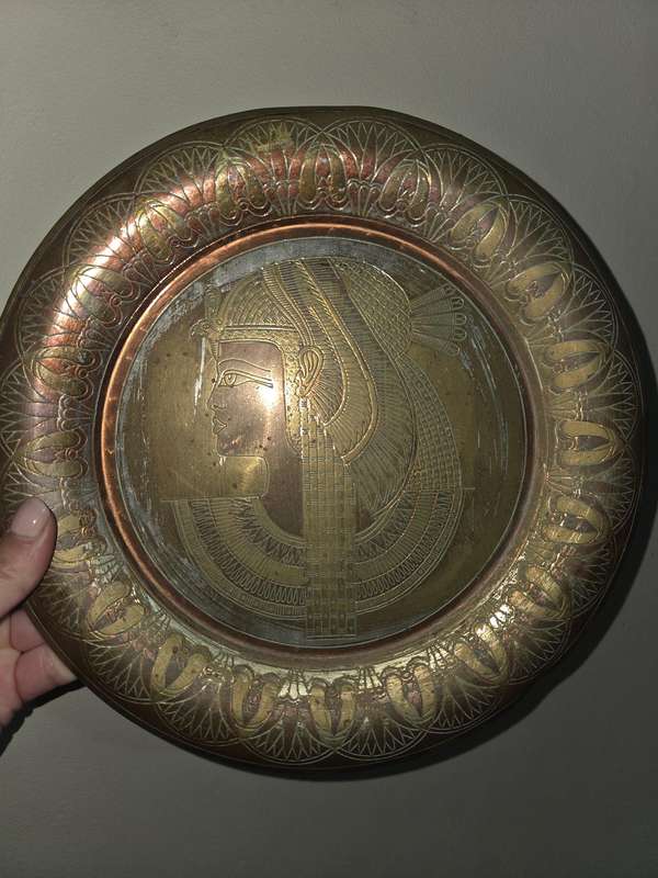 Vintage Egyptian Revival Decorative Plate - Diameter - 27cm