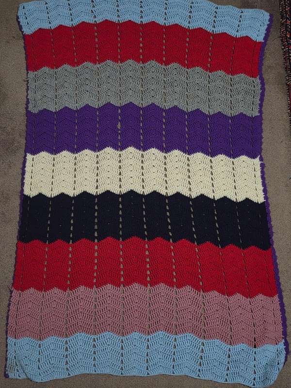 Colorful Striped Crochet Throw - Soft and Warm Handmade Blanket