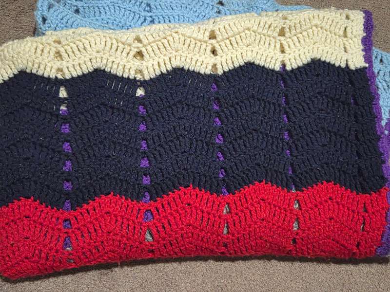 Colorful Striped Crochet Throw - Soft and Warm Handmade Blanket