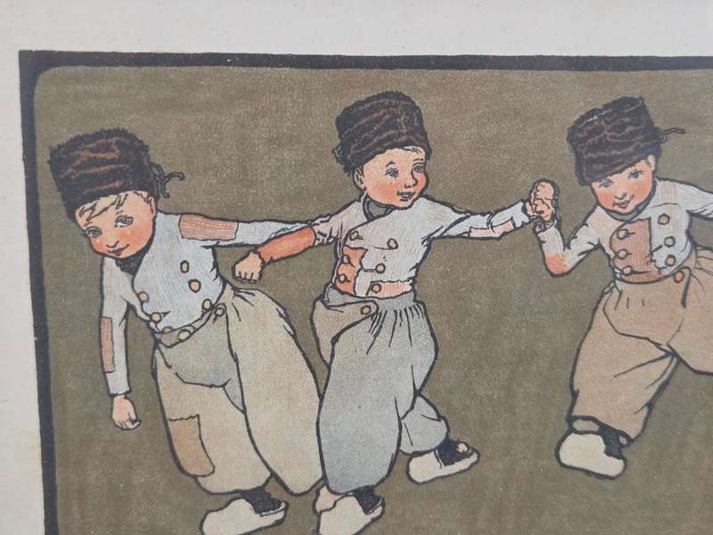 2 x Vintage / Antique Framed prints of Dutch Boys and Girls -Possibly Cecil Aldin Nursery Prints