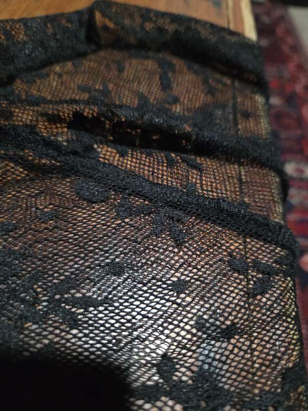 Black lace long top for wearing over any outfit - Size XL