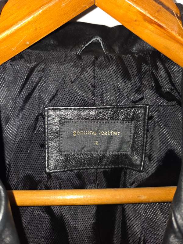 Woolworths Genuine Leather Jacket - Size 16