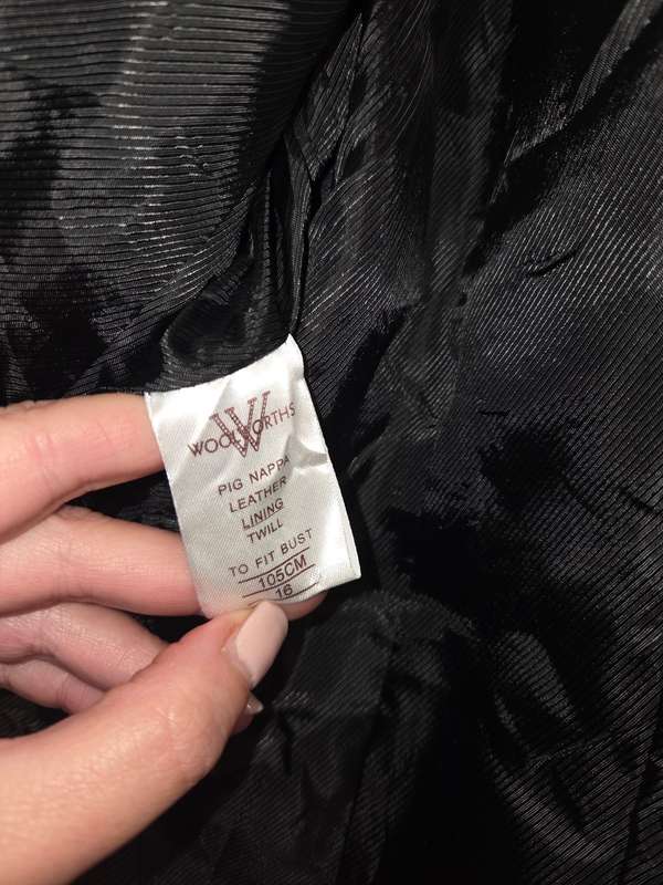 Woolworths Genuine Leather Jacket - Size 16