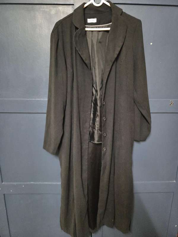 Miladys Long Black Coat - Size 38