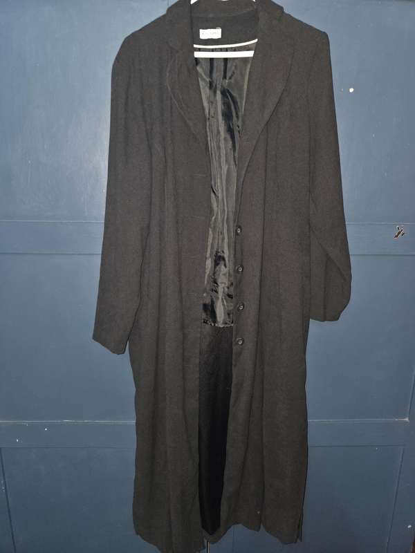 Miladys Long Black Coat - Size 38