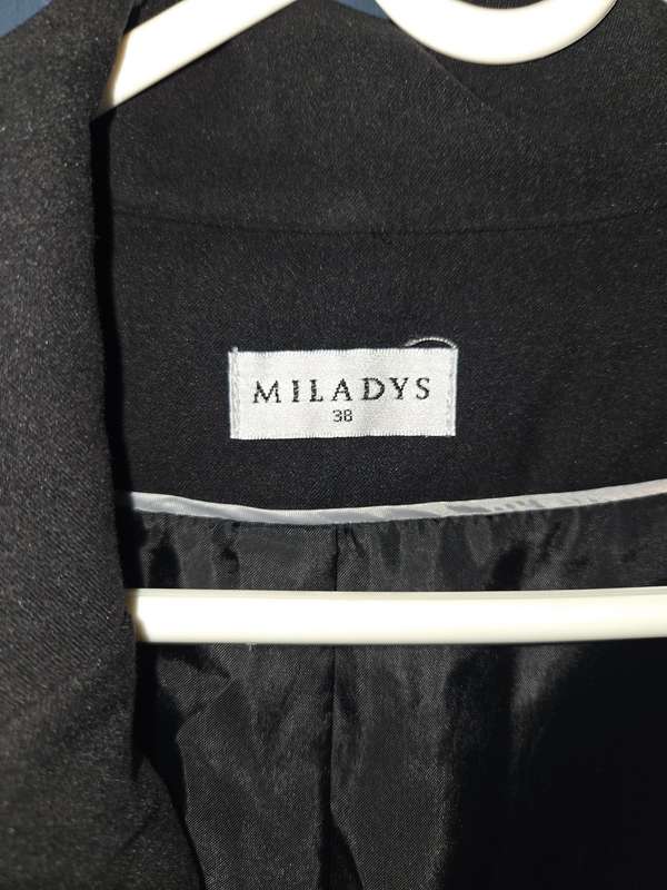 Miladys Long Black Coat - Size 38