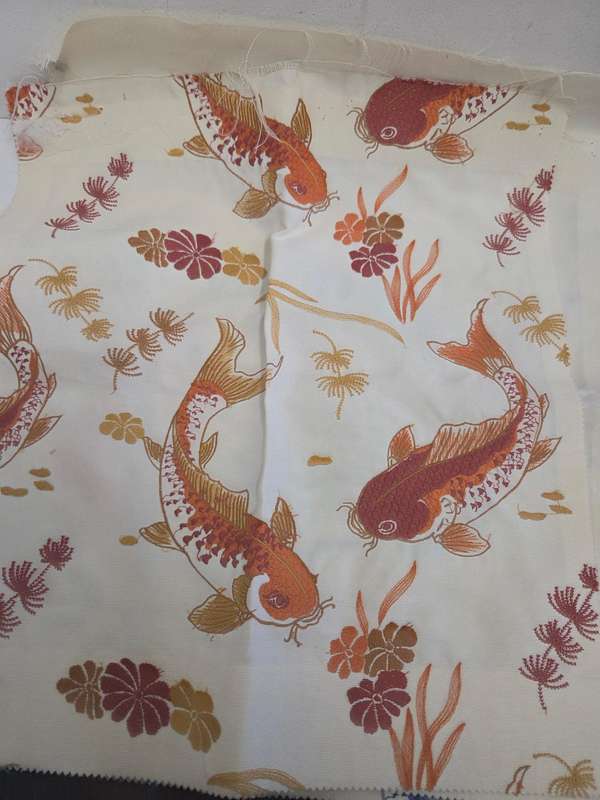 3 Pieces of fabric with fish detail - Perfect for your next project - 45cm x 42cm each